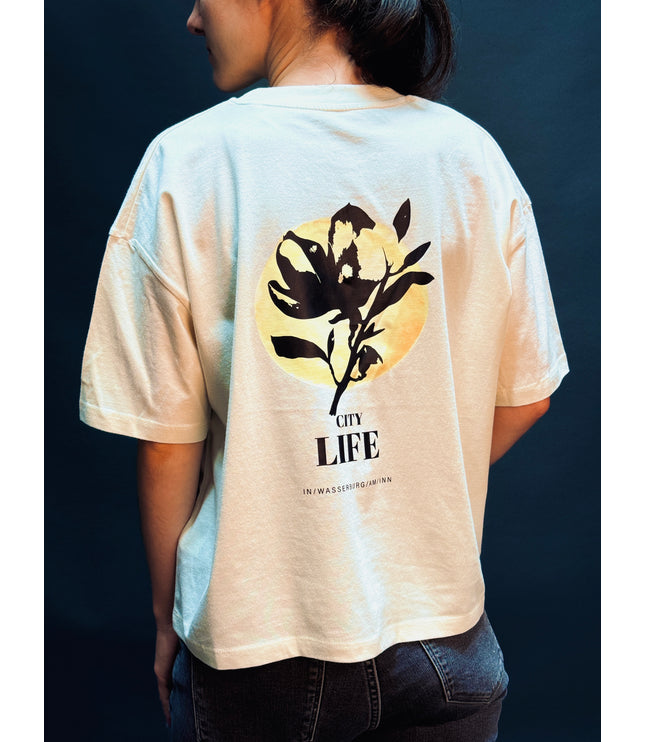 T-Shirt cropped "Mondschein Magnolie"